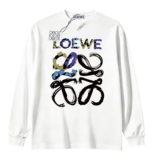 カラーレタリング アートタッチ 個性派セレクト LOEWE ロエベ コピー 長袖Tシャツ スタッフおすすめ
