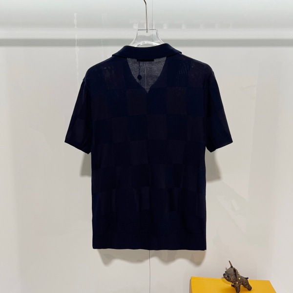 注目度UP 市松編みが映える Louis Vuitton ポロシャツ 裾モチーフ入りルイ・ヴィトン新作