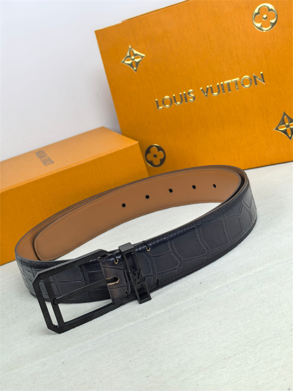 多色展開 クロコ型押し スクエアバックル LOUIS VUITTON ルイヴィトン コピー ベルト 細身フォルム