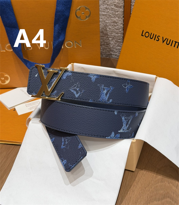 ブルーモノグラム シルバーLVバックル 上質シボ感 LOUIS VUITTON ルイヴィトン コピー ベルト 新作映え