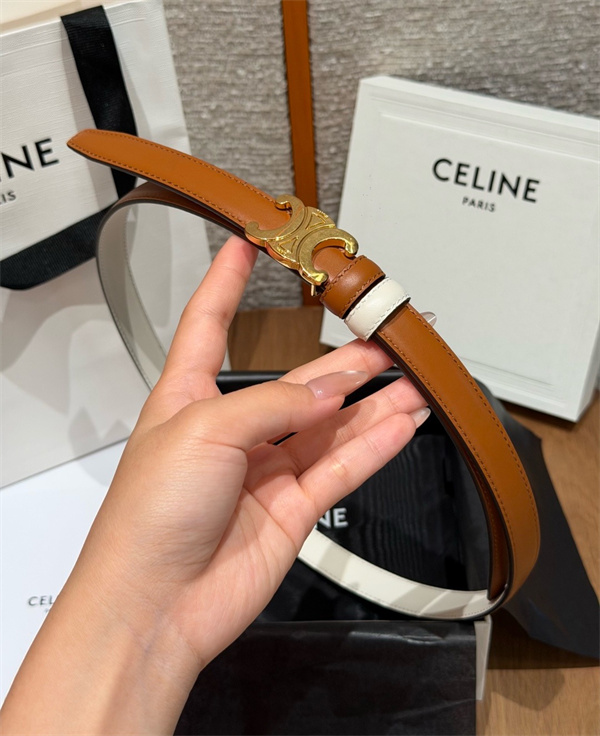 ゴールドトリオンフ キャメルブラウン ホワイトループ CELINE セリーヌ コピー ベルト 人気上昇