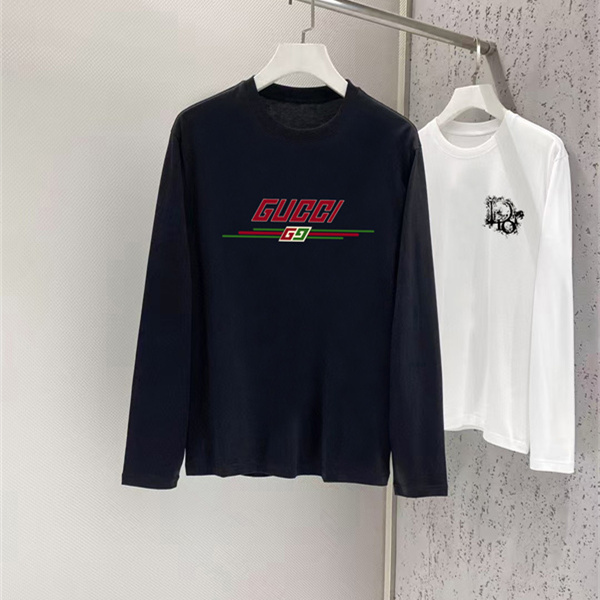 ヴィンテージムード 胸元グラフィック ハリ感生地 GUCCI グッチ コピー 長袖Tシャツ すっきりライン 売れ筋更新