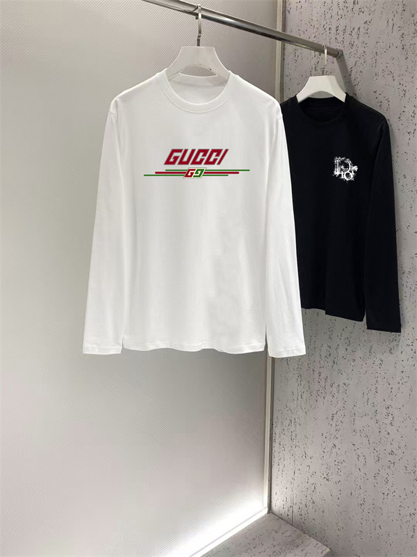 ヴィンテージムード 胸元グラフィック ハリ感生地 GUCCI グッチ コピー 長袖Tシャツ すっきりライン 売れ筋更新