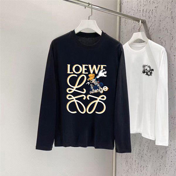 大判レタリング なめらかな質感 丁寧な仕立て LOEWE ロエベ コピー 長袖Tシャツ 遊び心デザイン 注目コレクション