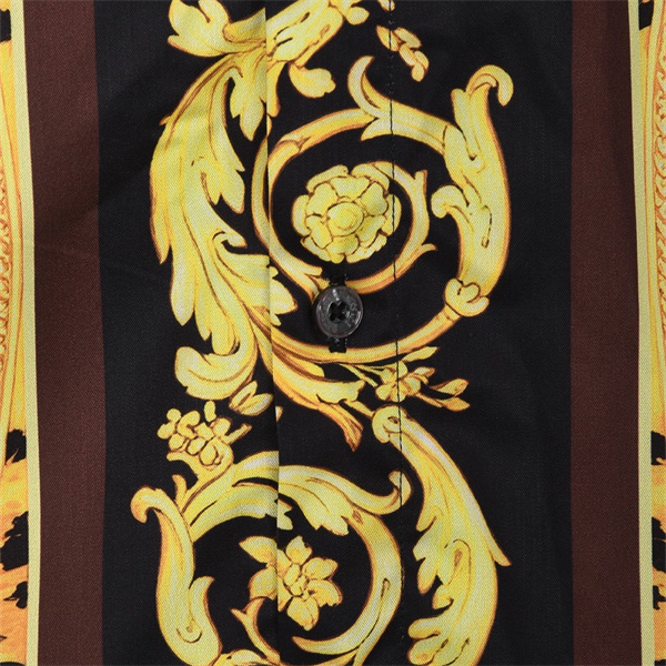アニマルミックス 虎＆レオパード総柄 バロック装飾 VERSACE ヴェルサーチ コピー 長袖シャツ 主役級