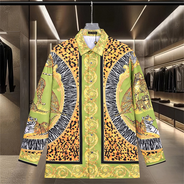 アニマルミックス 虎＆レオパード総柄 バロック装飾 VERSACE ヴェルサーチ コピー 長袖シャツ 主役級