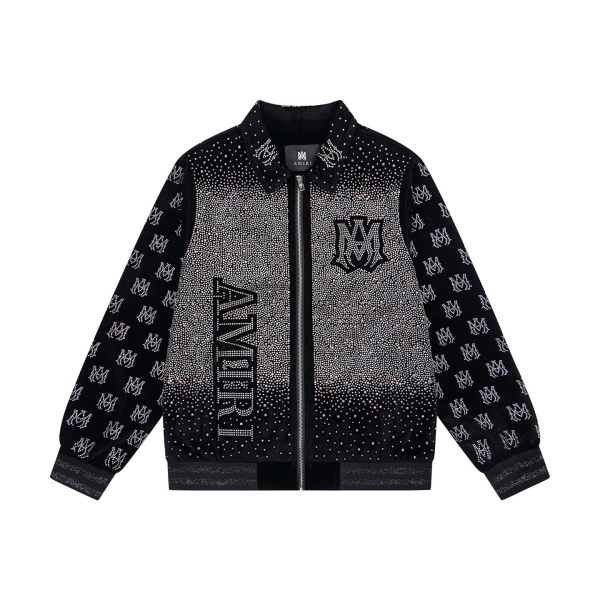 2026秋冬 新作注目 AMIRI 激安 ラインストーン総柄 アミリ ベロアジップジャケット