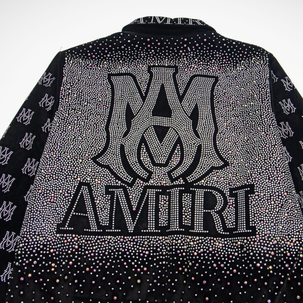 2026秋冬 新作注目 AMIRI 激安 ラインストーン総柄 アミリ ベロアジップジャケット