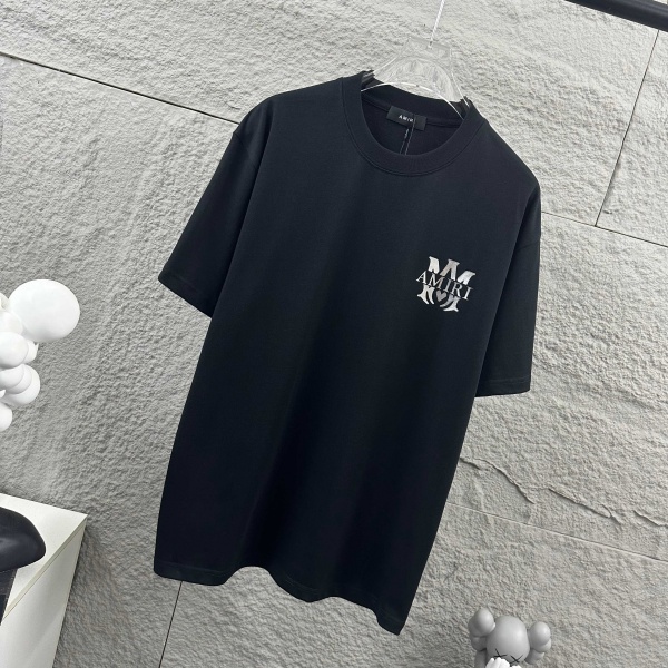 新作注目 AMIRI 激安 ミラーシルバー文字 アミリ ゆったりシルエット 半袖Tシャツ