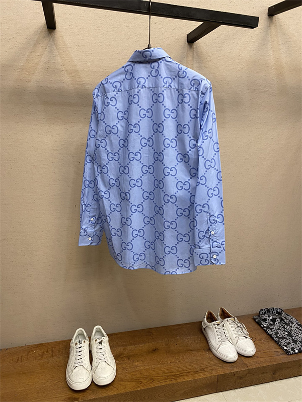 2026おしゃれ☆Gucci☆グッチシャツコピー着こなし人気カジュアルスタイルブルー色