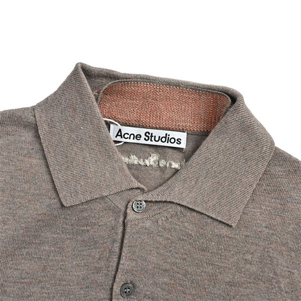 袖口チェックデザイン 通気性良好 ミニマル上品 ACNE STUDIOS アクネストゥディオズ コピー ポロシャツ 着回し主力