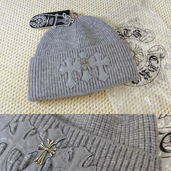 人気上昇 クロスパッチ クロムハーツ リブ編み Chrome Hearts ニット帽