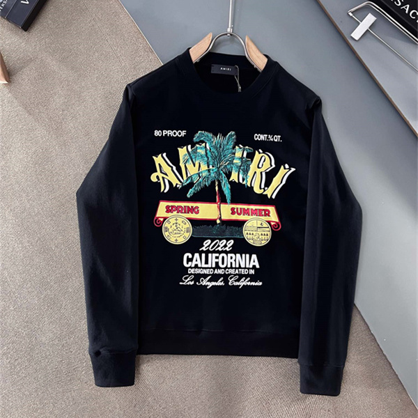 カリフォルニアグラフィック パームツリープリント 厚手コットン AMIRI アミリ コピー クルーネックスウェット レトロ注目