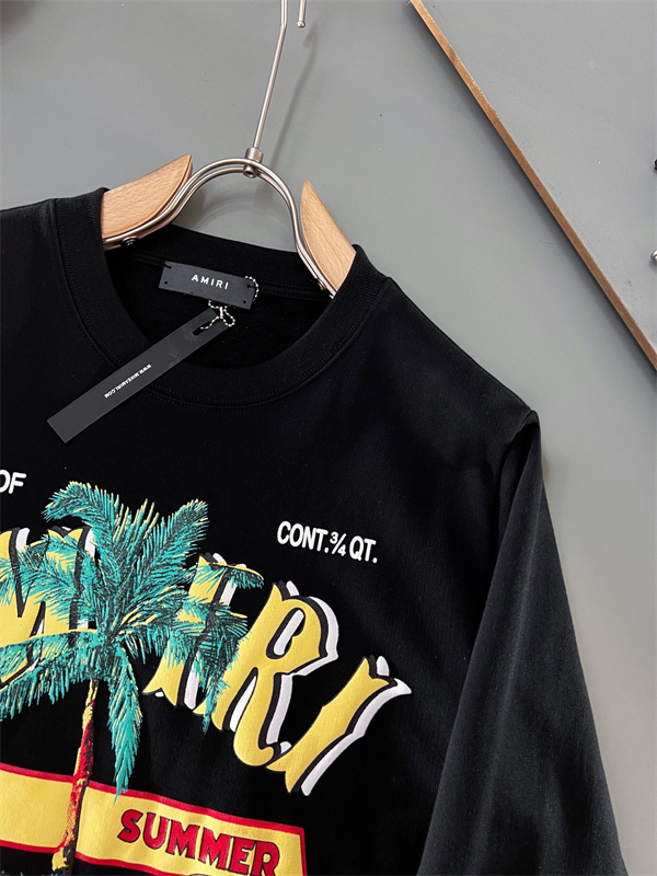カリフォルニアグラフィック パームツリープリント 厚手コットン AMIRI アミリ コピー クルーネックスウェット レトロ注目