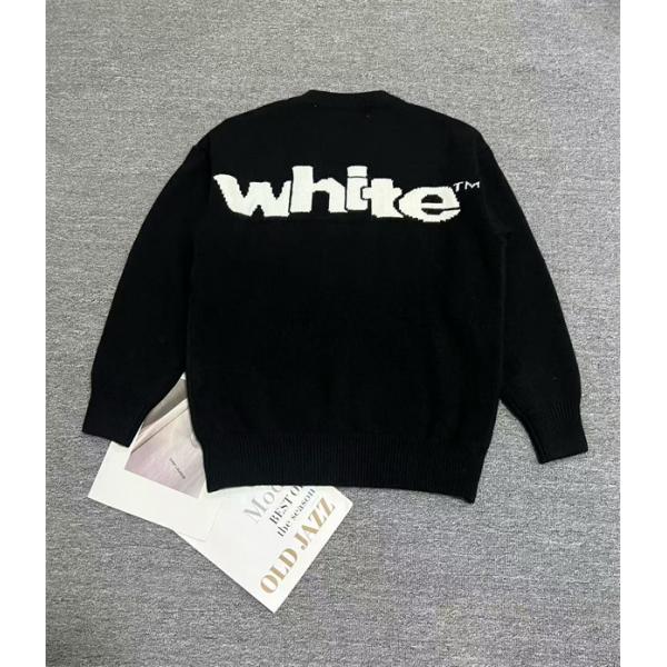 ビッグロゴ入り クルーネック仕様 大人カジュアル OFF-WHITE オフホワイト コピー セーター 注目モデル 再入荷チェック