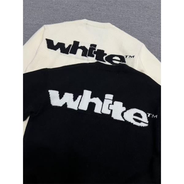ビッグロゴ入り クルーネック仕様 大人カジュアル OFF-WHITE オフホワイト コピー セーター 注目モデル 再入荷チェック
