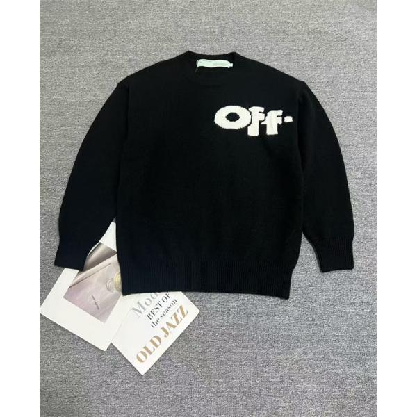 ビッグロゴ入り クルーネック仕様 大人カジュアル OFF-WHITE オフホワイト コピー セーター 注目モデル 再入荷チェック