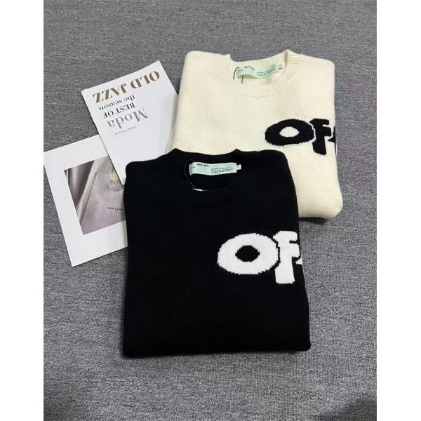 ビッグロゴ入り クルーネック仕様 大人カジュアル OFF-WHITE オフホワイト コピー セーター 注目モデル 再入荷チェック