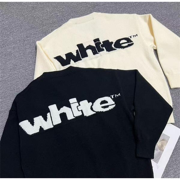 ビッグロゴ入り クルーネック仕様 大人カジュアル OFF-WHITE オフホワイト コピー セーター 注目モデル 再入荷チェック