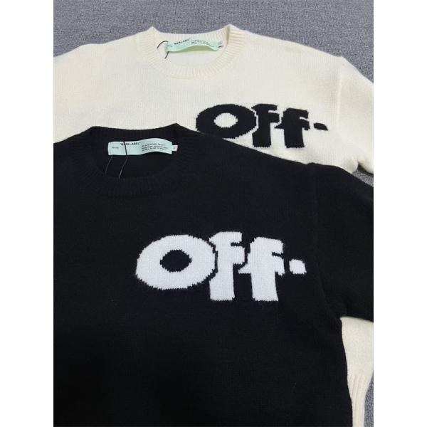 ビッグロゴ入り クルーネック仕様 大人カジュアル OFF-WHITE オフホワイト コピー セーター 注目モデル 再入荷チェック
