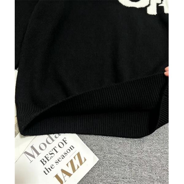 ビッグロゴ入り クルーネック仕様 大人カジュアル OFF-WHITE オフホワイト コピー セーター 注目モデル 再入荷チェック