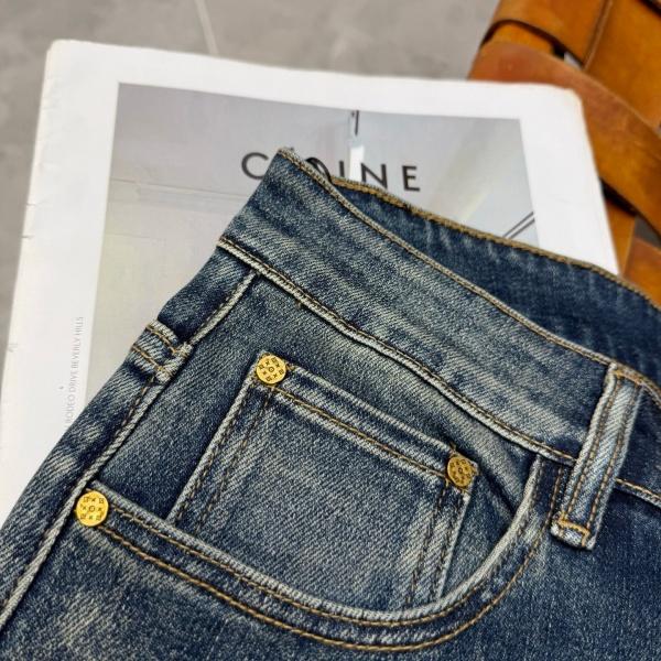 LOEWE ロエベ アナグラムロゴ ストレートデニムパンツ ウォッシュ加工 2026新作