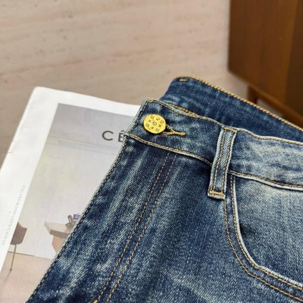 LOEWE ロエベ アナグラムロゴ ストレートデニムパンツ ウォッシュ加工 2026新作