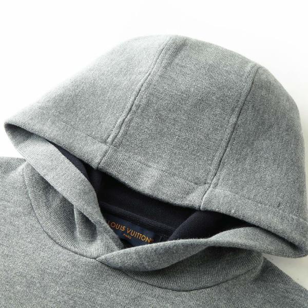 LOUIS VUITTONコピー Trunkシリーズ レザーロゴ ニットパーカー フーディー 2026新作 グレー