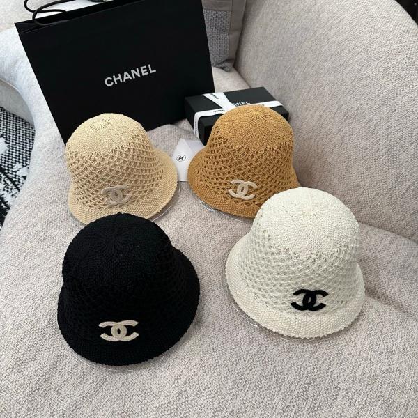 2026新作 CHANEL シャネル 透かし編みバケットハット レディース サマーニット帽 軽量通気性 ワイドブリム ココマークデザイン