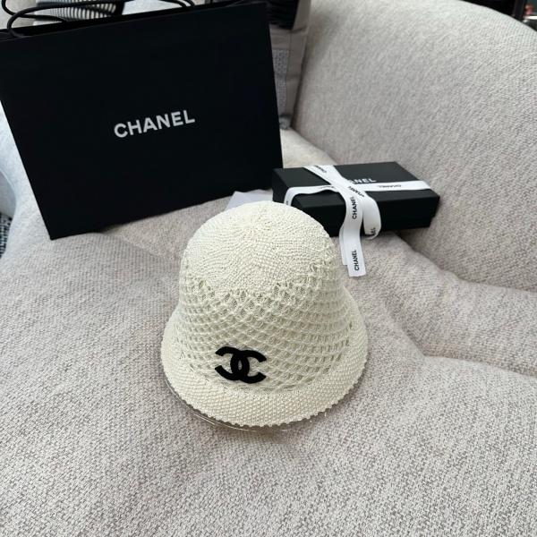 2026新作 CHANEL シャネル 透かし編みバケットハット レディース サマーニット帽 軽量通気性 ワイドブリム ココマークデザイン