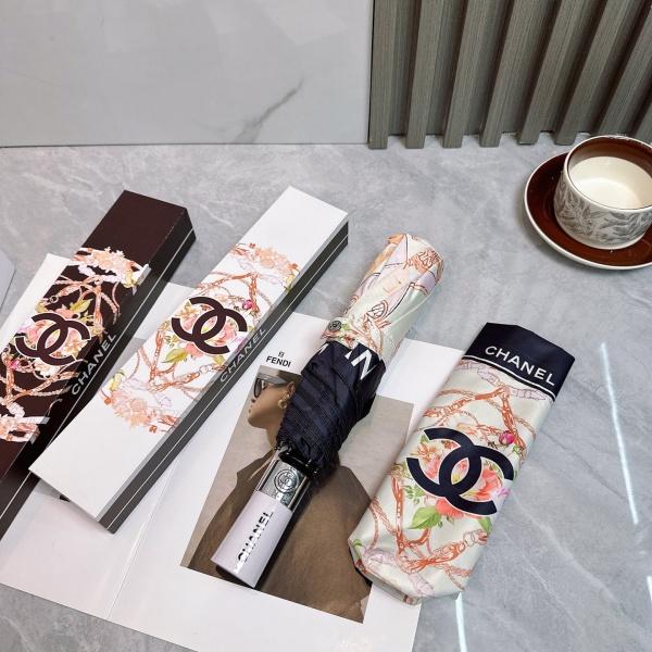 2026新作 CHANEL シャネル 全自動折りたたみ傘 晴雨兼用 UVカット 遮熱 軽量 ワンタッチ開閉 UPF50+ ギフトボックス付き