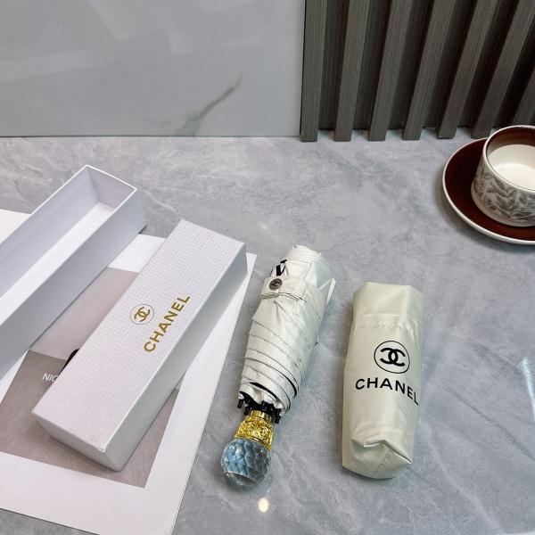 2026新作 CHANEL 激安 シャネル 折りたたみ傘 晴雨兼用 五つ折り UVカット99% 軽量 クリスタルハンドル ギフトBOX付き