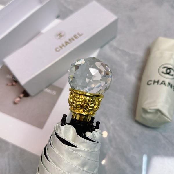 2026新作 CHANEL 激安 シャネル 折りたたみ傘 晴雨兼用 五つ折り UVカット99% 軽量 クリスタルハンドル ギフトBOX付き