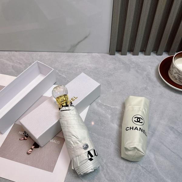 2026新作 CHANEL 激安 シャネル 折りたたみ傘 晴雨兼用 五つ折り UVカット99% 軽量 クリスタルハンドル ギフトBOX付き