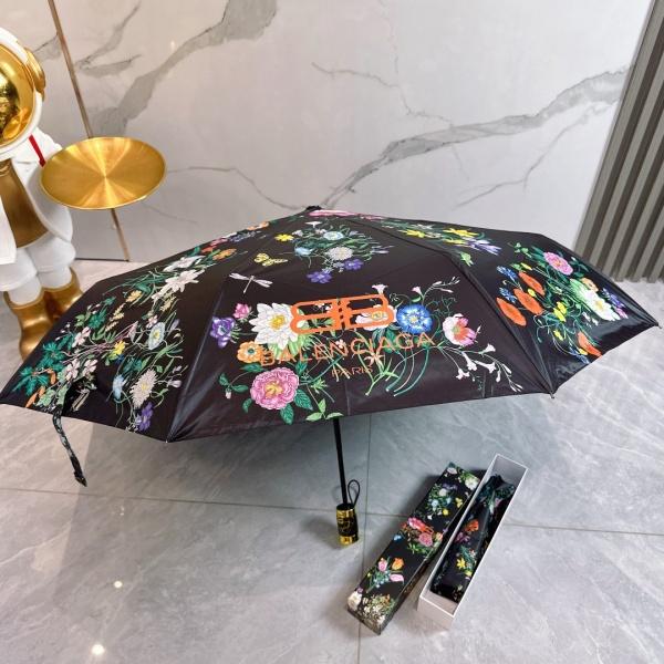 2026新作 BALENCIAGA 激安 バレンシアガ 折りたたみ傘 晴雨兼用 五つ折り 全自動 UVカット99% 軽量 フラワープリント ギフトBOX付き
