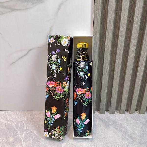 2026新作 BALENCIAGA 激安 バレンシアガ 折りたたみ傘 晴雨兼用 五つ折り 全自動 UVカット99% 軽量 フラワープリント ギフトBOX付き