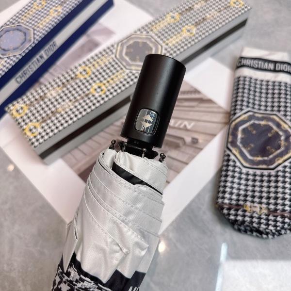2026新作 Dior 激安 ディオール 折りたたみ傘 晴雨兼用 全自動 UVカット99% 遮熱 軽量 千鳥格子 ギフトBOX付き