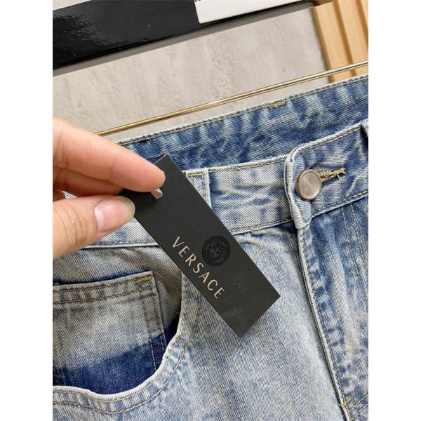 ライトウォッシュ トレンドスタイル ストリートラグジュアリー VERSACE ヴェルサーチ コピー デニムパンツ 定番アイテム