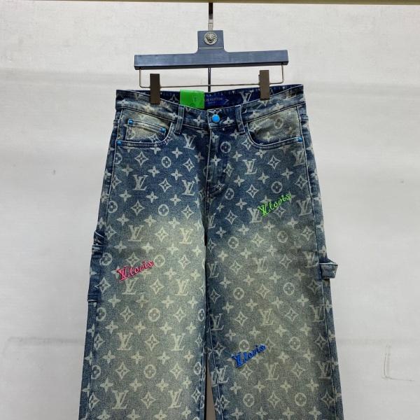 極美品 ルイヴィトン デニム ストレート LV刺繍 2000年代 メンズ 46 2026新作 LOUIS VUITTON 激安 ルイヴィトン デニムパンツ ストレート