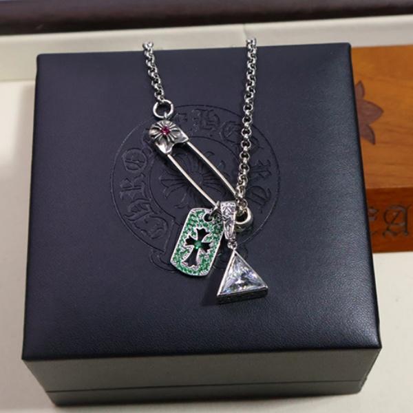 2026新作 CHROME HEARTS 激安 クロムハーツ セーフティピン ネックレス シルバー ペンダント