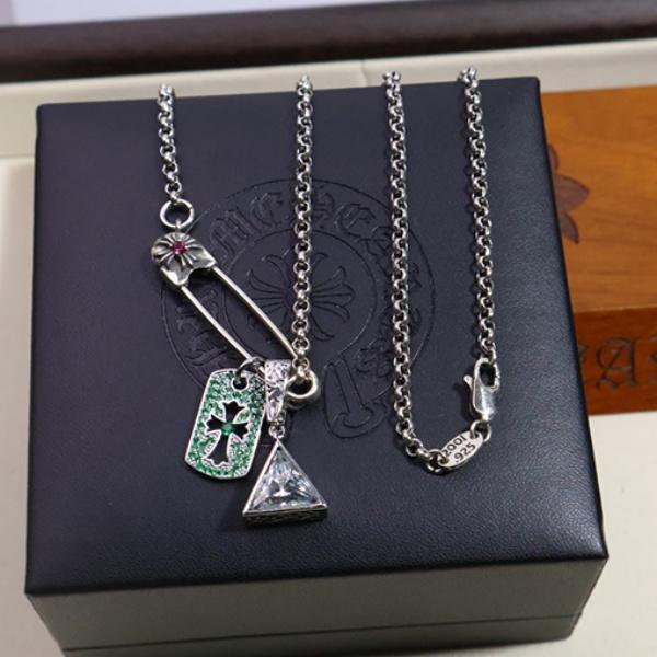 2026新作 CHROME HEARTS 激安 クロムハーツ セーフティピン ネックレス シルバー ペンダント