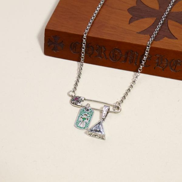 2026新作 CHROME HEARTS 激安 クロムハーツ セーフティピン ネックレス シルバー ペンダント