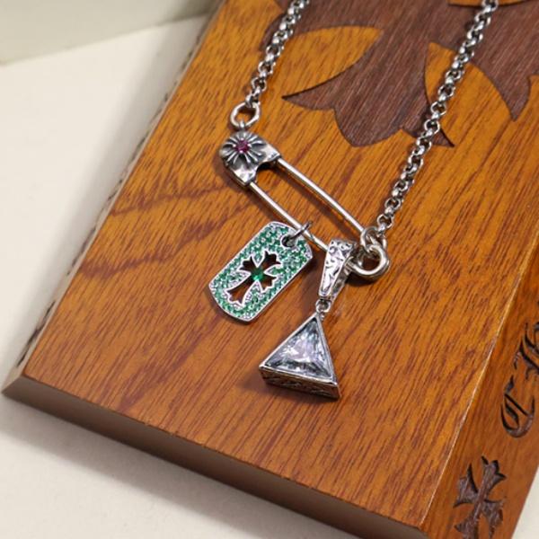 2026新作 CHROME HEARTS 激安 クロムハーツ セーフティピン ネックレス シルバー ペンダント