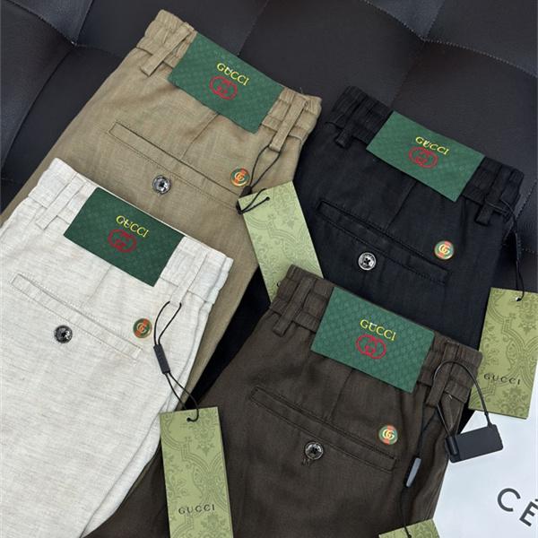 リネン素材 スマートフォルム タウンユース GUCCI グッチ コピー カジュアルパンツ リラックススタイル