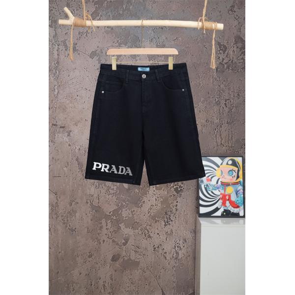 ロゴデザイン ウォッシュ加工 ストリートスタイル PRADA プラダ コピー デニムショーツ カジュアルコーデ