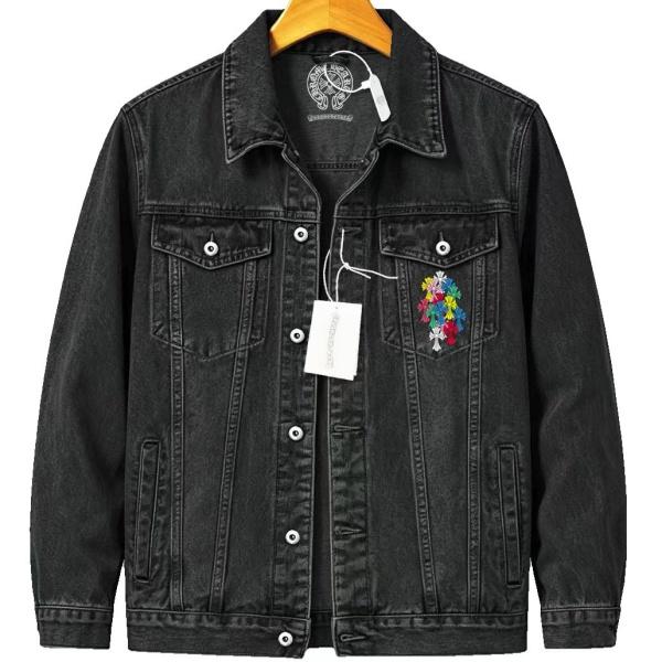 2026新作 Chrome Hearts 激安 クロムハーツ マルチカラークロス ウォッシュデニムジャケット バックプリント Gジャン