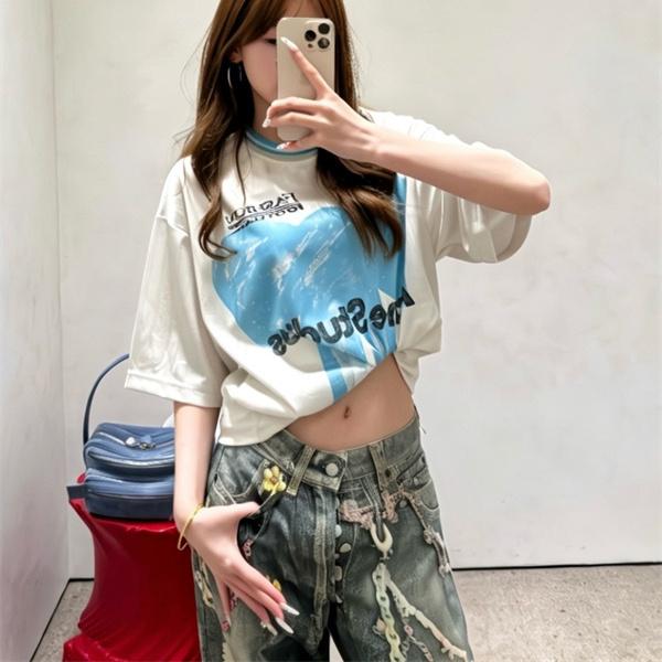 Acne Studios アクネストゥディオズ コピー プリントカットソー 個性派デザイン モダンテイスト デイリーコーデ