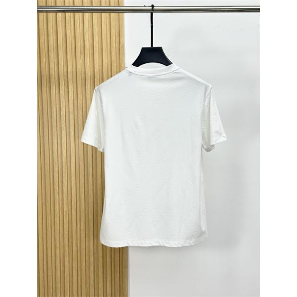 総柄モチーフ ミニマルスタイル すっきりシルエット MIUMIU ミュウミュウ コピー コットンTシャツ 日常ウェア