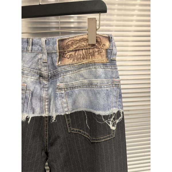 ツートーン切替 ヴィンテージ加工 ストレートシルエット Acne Studios アクネストゥディオズ コピー ワイドデニムパンツ