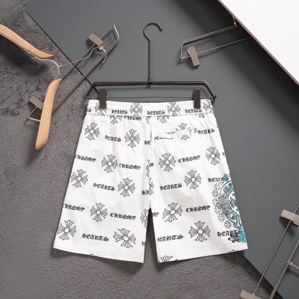2026新作 CHROME HEARTS 激安 クロムハーツ 総柄クロスプリント ビーチショーツ ハーフパンツ ウエストゴム メンズ